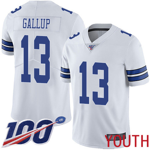 Youth Dallas Cowboys Limited White Michael Gallup Road #13 100th Season Vapor Untouchable NFL Jersey->youth nfl jersey->Youth Jersey